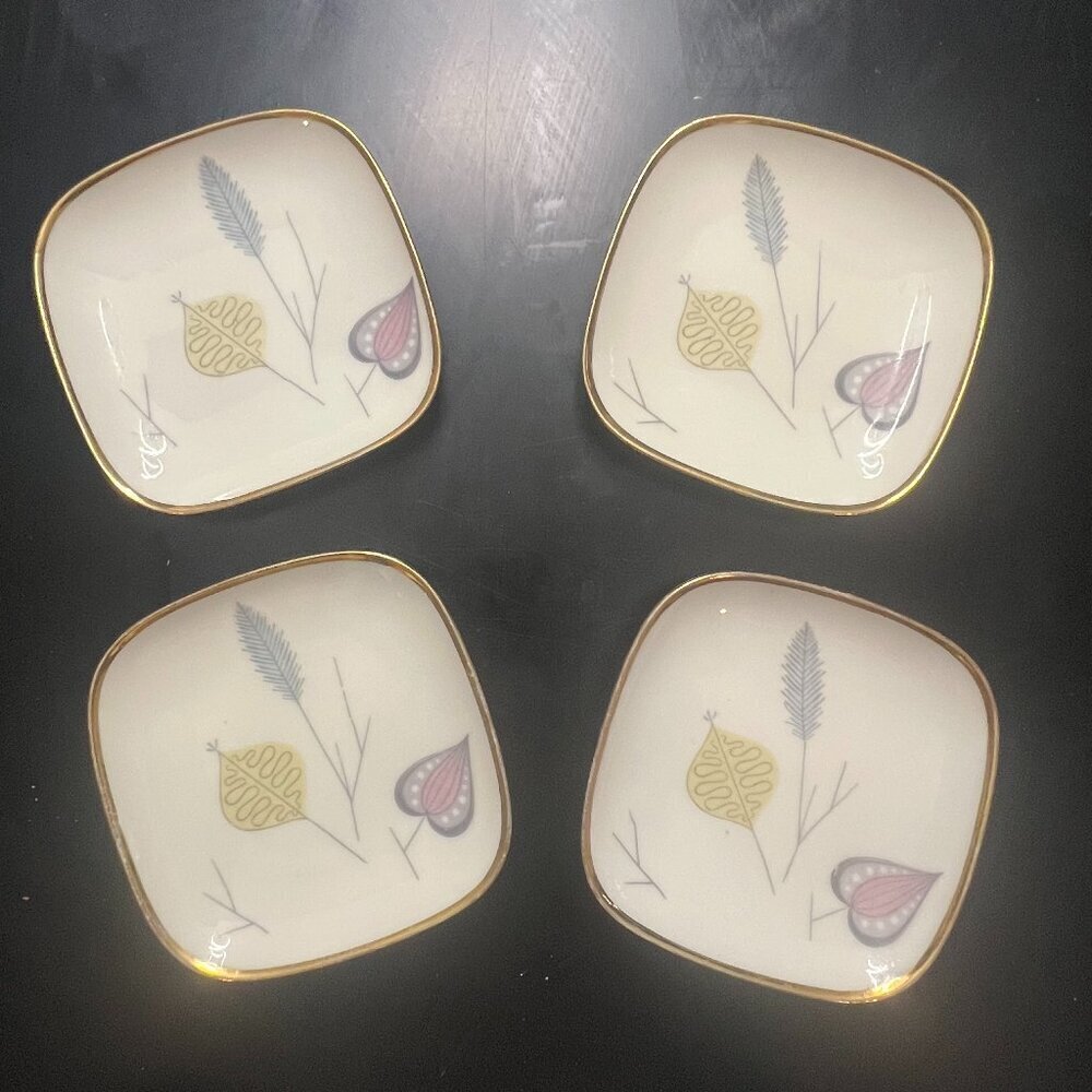 Eschenbach MCM Spring Theme Fruit/Dessert Trays Numbered Bavaria Germany Vintage